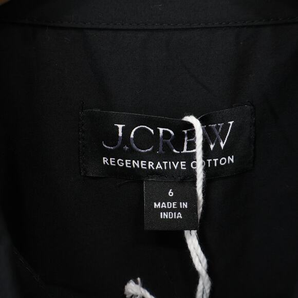 J.Crew Elena Midi Shirtdress Cotton Poplin Black Size 6 NWT - Picture 4 of 10